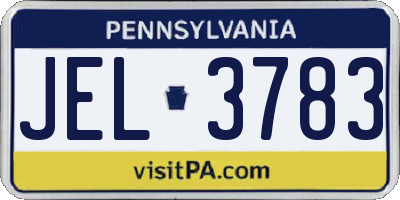 PA license plate JEL3783