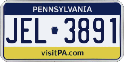 PA license plate JEL3891