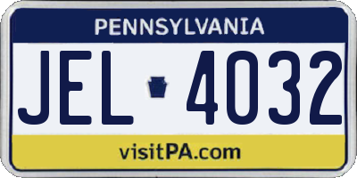 PA license plate JEL4032