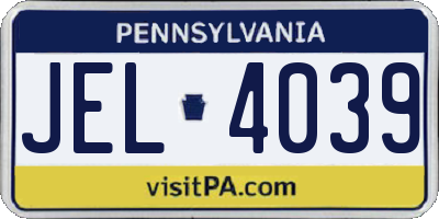 PA license plate JEL4039