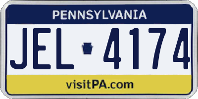 PA license plate JEL4174