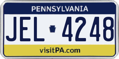 PA license plate JEL4248