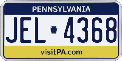 PA license plate JEL4368
