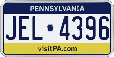 PA license plate JEL4396