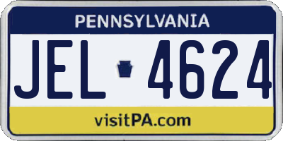 PA license plate JEL4624