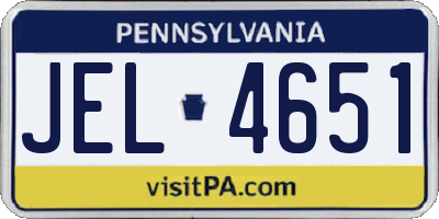 PA license plate JEL4651