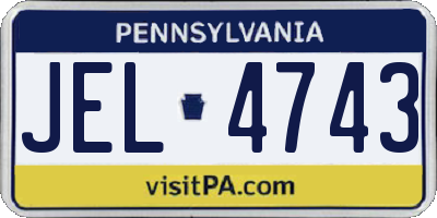 PA license plate JEL4743