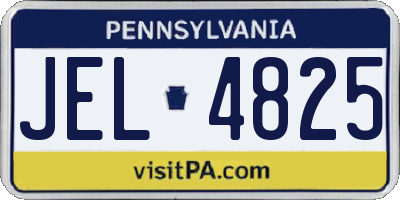 PA license plate JEL4825