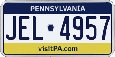 PA license plate JEL4957