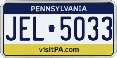 PA license plate JEL5033
