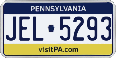 PA license plate JEL5293