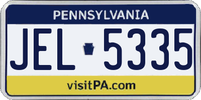 PA license plate JEL5335