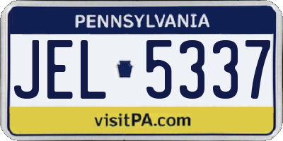 PA license plate JEL5337