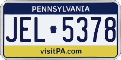 PA license plate JEL5378