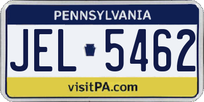 PA license plate JEL5462