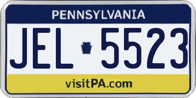 PA license plate JEL5523