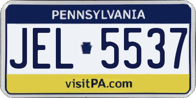 PA license plate JEL5537