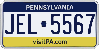 PA license plate JEL5567