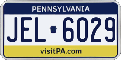 PA license plate JEL6029