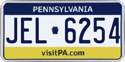 PA license plate JEL6254