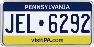 PA license plate JEL6292