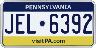 PA license plate JEL6392