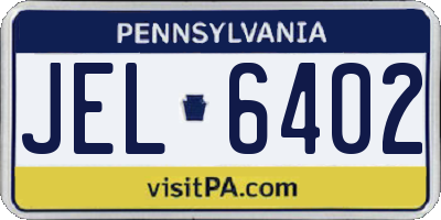 PA license plate JEL6402