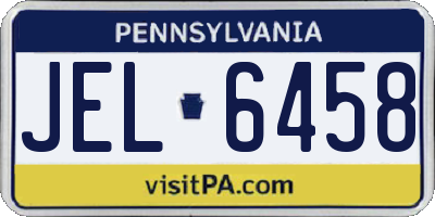 PA license plate JEL6458