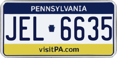 PA license plate JEL6635