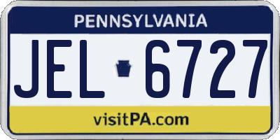 PA license plate JEL6727