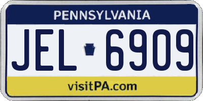 PA license plate JEL6909