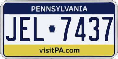 PA license plate JEL7437