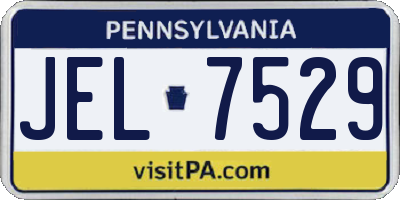 PA license plate JEL7529