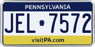 PA license plate JEL7572