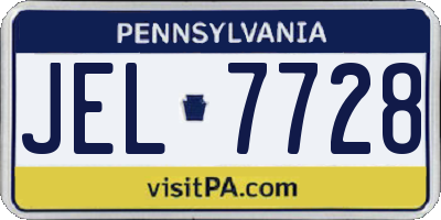 PA license plate JEL7728