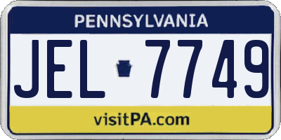 PA license plate JEL7749