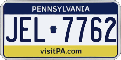 PA license plate JEL7762