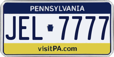 PA license plate JEL7777
