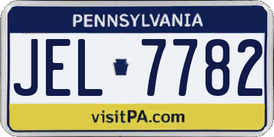 PA license plate JEL7782