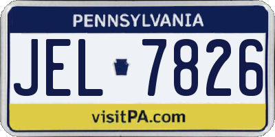 PA license plate JEL7826