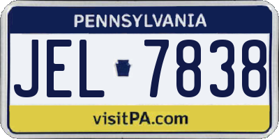 PA license plate JEL7838