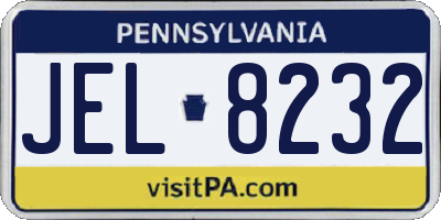 PA license plate JEL8232