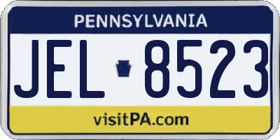 PA license plate JEL8523