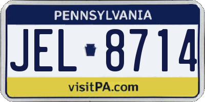 PA license plate JEL8714