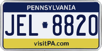 PA license plate JEL8820