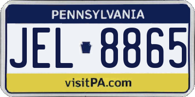 PA license plate JEL8865