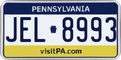 PA license plate JEL8993