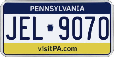 PA license plate JEL9070