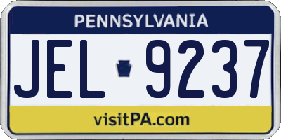 PA license plate JEL9237