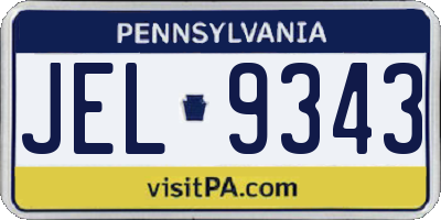 PA license plate JEL9343